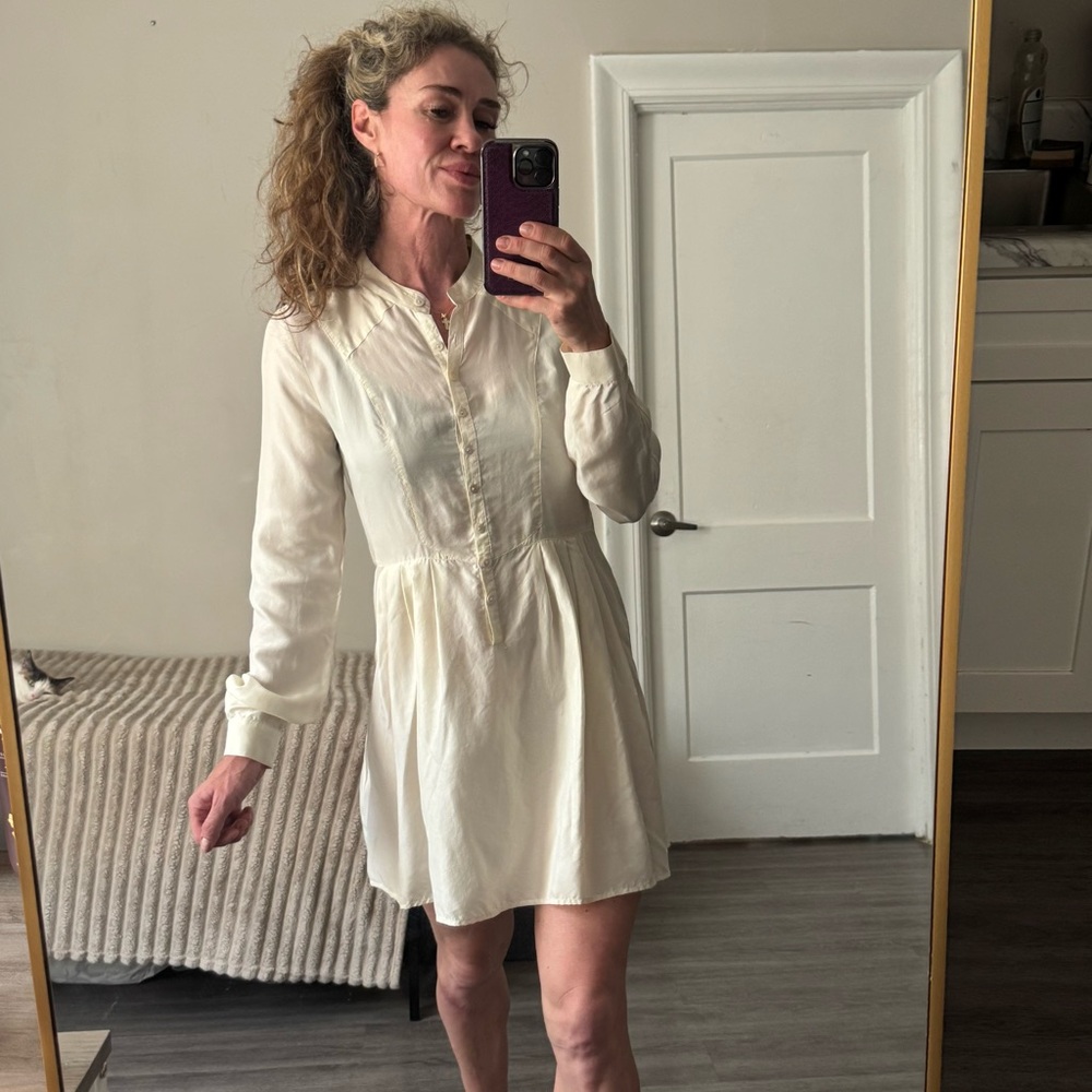 Covet 100% Silk Button-Front Mini Dress Size S